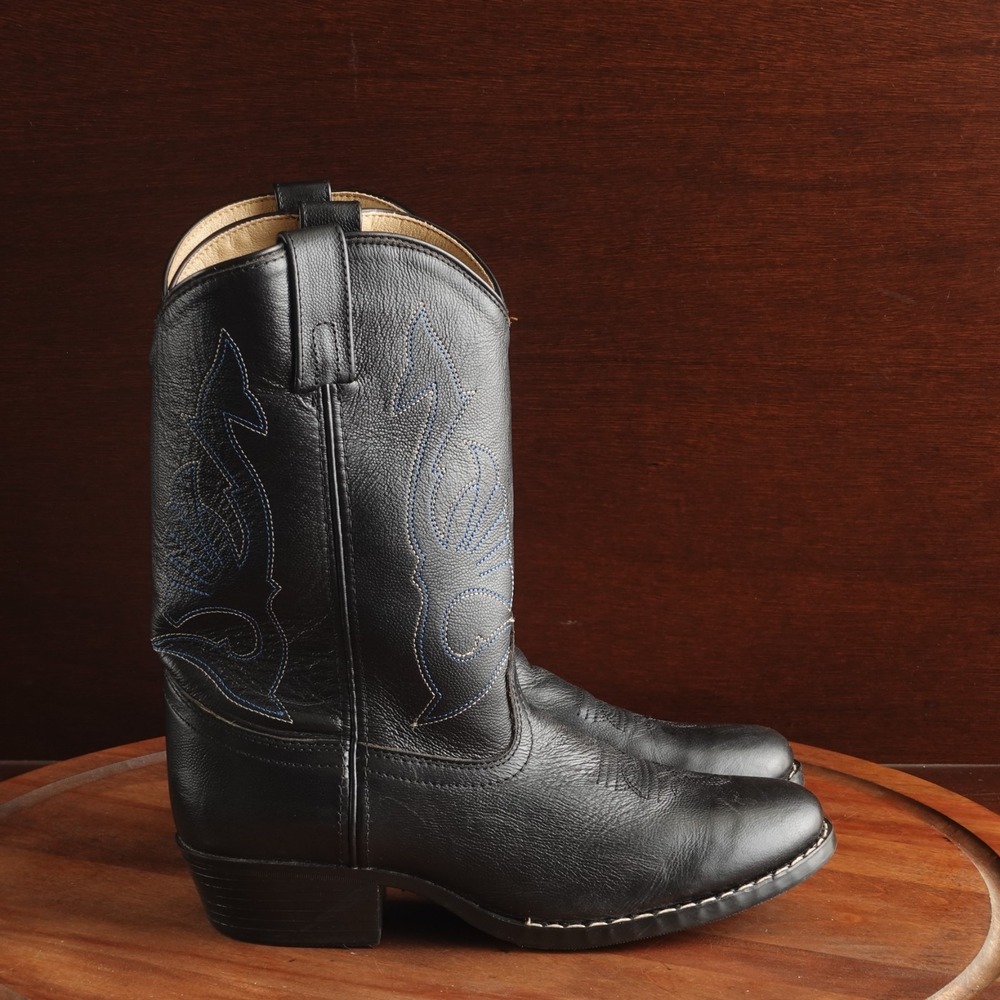 Masterson Boot Co. Cowboy Boots Mens SZ 6 M Black Leather Western Rodeo Durable